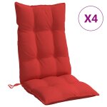 Vidaxl coussins de chaise � dossier haut lot de 4 rouge tissu oxford