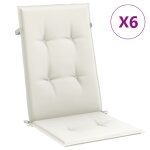 Vidaxl coussins de chaise � dossier haut lot de 6 cr�me m�lang� tissu