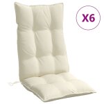 Vidaxl coussins de chaise  dossier haut lot de 6 crme tissu oxford