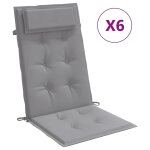 Vidaxl coussins de chaise  dossier haut lot de 6 gris tissu oxford