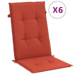 Vidaxl coussins de chaise  dossier haut lot de 6 rouge mlang tissu