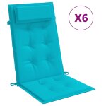 Vidaxl coussins de chaise � dossier haut lot de 6 turquoise