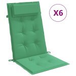 Vidaxl coussins de chaise � dossier haut lot de 6 vert tissu oxford