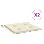 Vidaxl coussins de chaise jardin lot de 2 crme 40x40x4cm tissu oxford