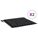 Vidaxl coussins de chaise de jardin lot de 2 motif � carreaux noir