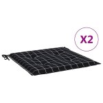Vidaxl coussins de chaise de jardin lot de 2 motif � carreaux noir