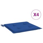 Vidaxl coussins de chaise de jardin lot de 4 bleu royal 50x50x3 cm