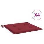 Vidaxl coussins de chaise de jardin lot de 4 rouge bordeaux 50x50x3 cm