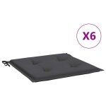 Vidaxl coussins de chaise de jardin lot de 6 anthracite 40x40x3 cm