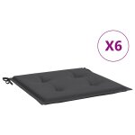 Vidaxl coussins de chaise de jardin lot de 6 anthracite 40x40x3 cm