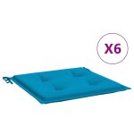 Vidaxl coussins de chaise jardin lot de 6 bleu 50x50x3 cm tissu oxford