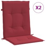 Vidaxl coussins de chaise de jardin  dossier bas lot de 2