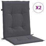 Vidaxl coussins de chaise de jardin 2 pc anthracite 100 x 50 x 3 cm