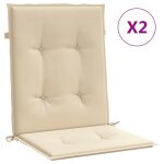 Vidaxl coussins de chaise de jardin � dossier bas lot de 2 beige