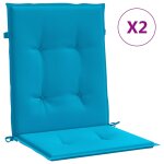 Vidaxl coussins de chaise de jardin  dossier bas lot de 2 bleu