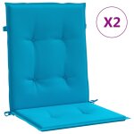 Vidaxl coussins de chaise de jardin � dossier bas lot de 2 bleu
