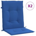 Vidaxl coussins de chaise de jardin  dossier bas lot de 2 bleu royal