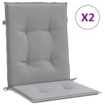 Vidaxl coussins de chaise de jardin � dossier bas lot de 2 gris