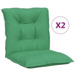 Vidaxl coussins de chaise de jardin � dossier bas lot de 2 vert