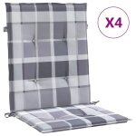 Vidaxl coussins de chaise de jardin  dossier bas lot de 4