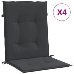 Vidaxl coussins de chaise de jardin  dossier bas lot de 4 noir