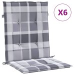 Vidaxl coussins de chaise de jardin  dossier bas lot de 6