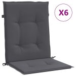 Vidaxl coussins de chaise de jardin � dossier bas lot de 6 anthracite
