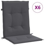 Vidaxl coussins de chaise de jardin � dossier bas lot de 6 anthracite