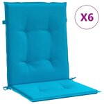 Vidaxl coussins de chaise de jardin � dossier bas lot de 6 bleu