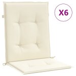 Vidaxl coussins de chaise de jardin � dossier bas lot de 6 cr�me