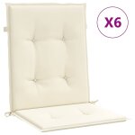Vidaxl coussins de chaise de jardin � dossier bas lot de 6 cr�me