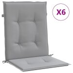 Vidaxl coussins de chaise de jardin � dossier bas lot de 6 gris