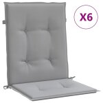 Vidaxl coussins de chaise de jardin  dossier bas lot de 6 gris