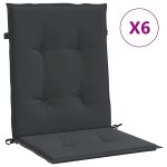 Vidaxl coussins de chaise de jardin � dossier bas lot de 6 noir