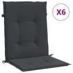 Vidaxl coussins de chaise de jardin � dossier bas lot de 6 noir