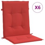 Vidaxl coussins de chaise de jardin � dossier bas lot de 6 rouge