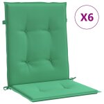 Vidaxl coussins de chaise de jardin � dossier bas lot de 6 vert