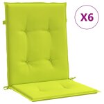 Vidaxl coussins de chaise de jardin � dossier bas lot de 6 vert vif