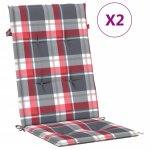 Vidaxl coussins de chaise de jardin  dossier haut lot de 2 120x50x3cm