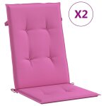 Vidaxl coussins de chaise de jardin � dossier haut lot de 2 rose tissu