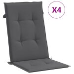 Vidaxl coussins de chaise de jardin � dossier haut lot de 4 anthracite