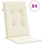 Vidaxl coussins de chaise de jardin dossier haut lot de 4 cr�me tissu