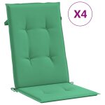 Vidaxl coussins de chaise de jardin � dossier haut lot de 4 vert tissu