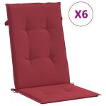 Vidaxl coussins de chaise de jardin � dossier haut lot de 6 bordeaux