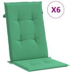 Vidaxl coussins de chaise de jardin � dossier haut lot de 6 vert tissu