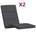 Vidaxl coussins de chaise longue lot de 2 anthracite tissu oxford