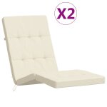 Vidaxl coussins de chaise longue lot de 2 cr�me tissu oxford