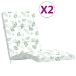 Vidaxl coussins de chaise longue lot de 2 motif de feuilles
