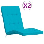 Vidaxl coussins de chaise longue lot de 2 turquoise tissu oxford