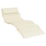 Vidaxl coussin de chaise longue crme 180x60x4 cm tissu oxford